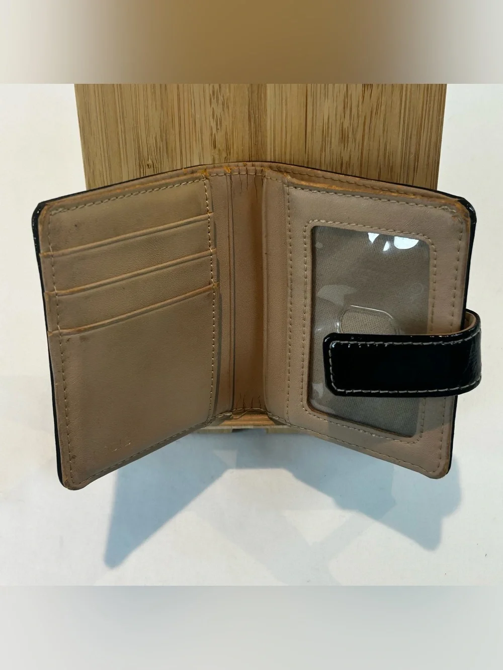 Lodis Black Leather Audrey Petite Bifold Wallet with Snap Closure